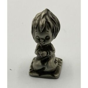 Miniature Pewter Child Praying Figurine by "Little‎ Gallery" for Hallmark 1.25"H